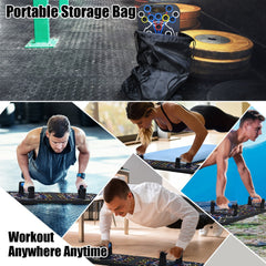 Multifunctional Push Up Board Home Strength Training Equipment With 15 Fitness Accessories Pilates Bar Resistance Band Roller Wheel Full Body Workout Home Gym Equipment